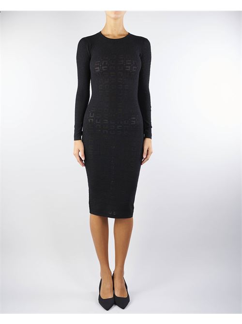 Viscose midi dress with mesh logo Elisabetta Franchi ELISABETTA FRANCHI | abito | AM05B46E2110